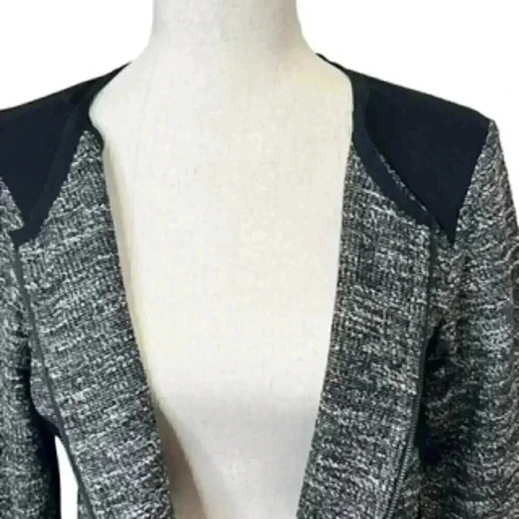 Eileen Fisher Black And White Tweed Knit Zip Front Jacket Women’s Sz‎ Medium - Picture 6 of 11